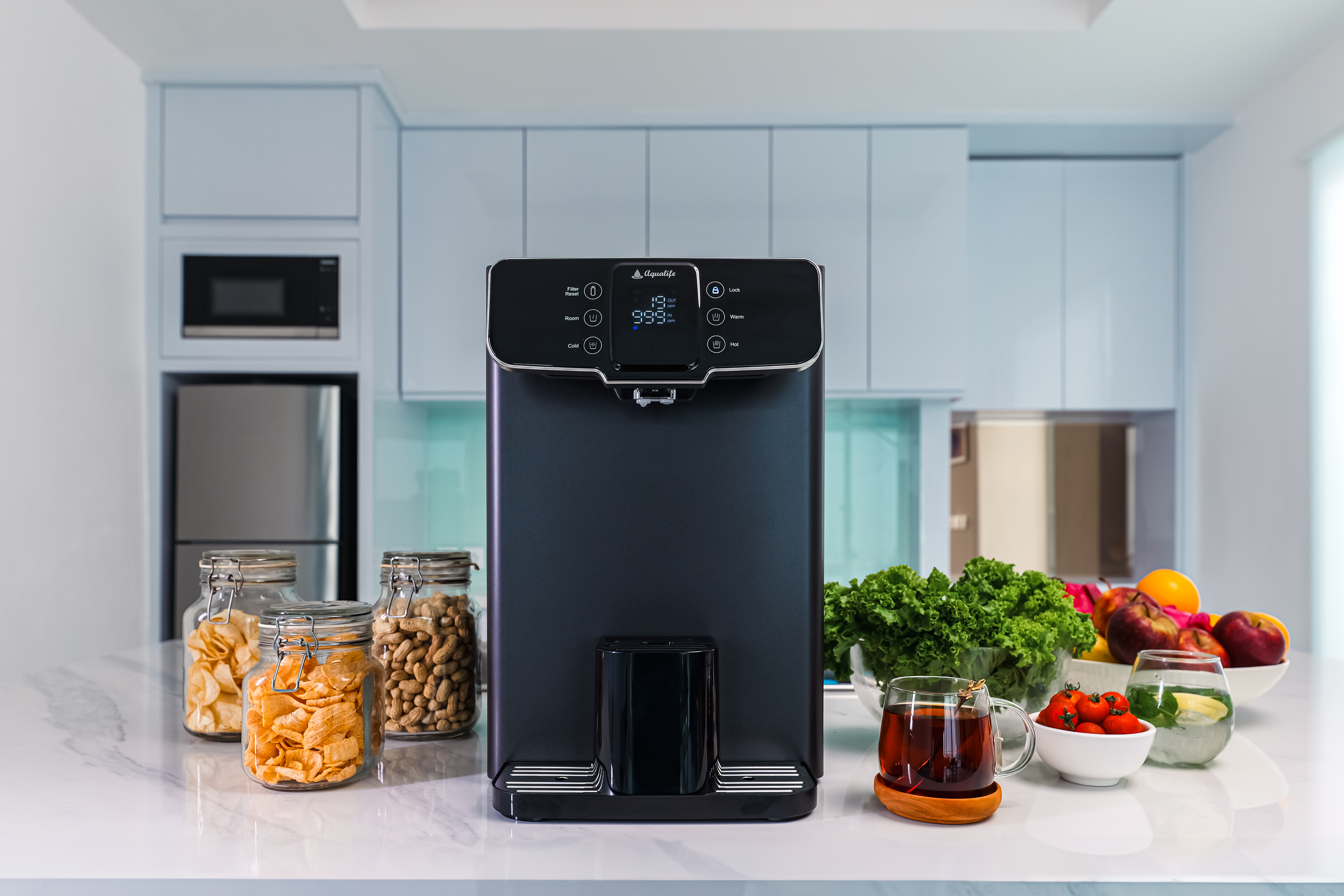 Onyx dispenser on a counter