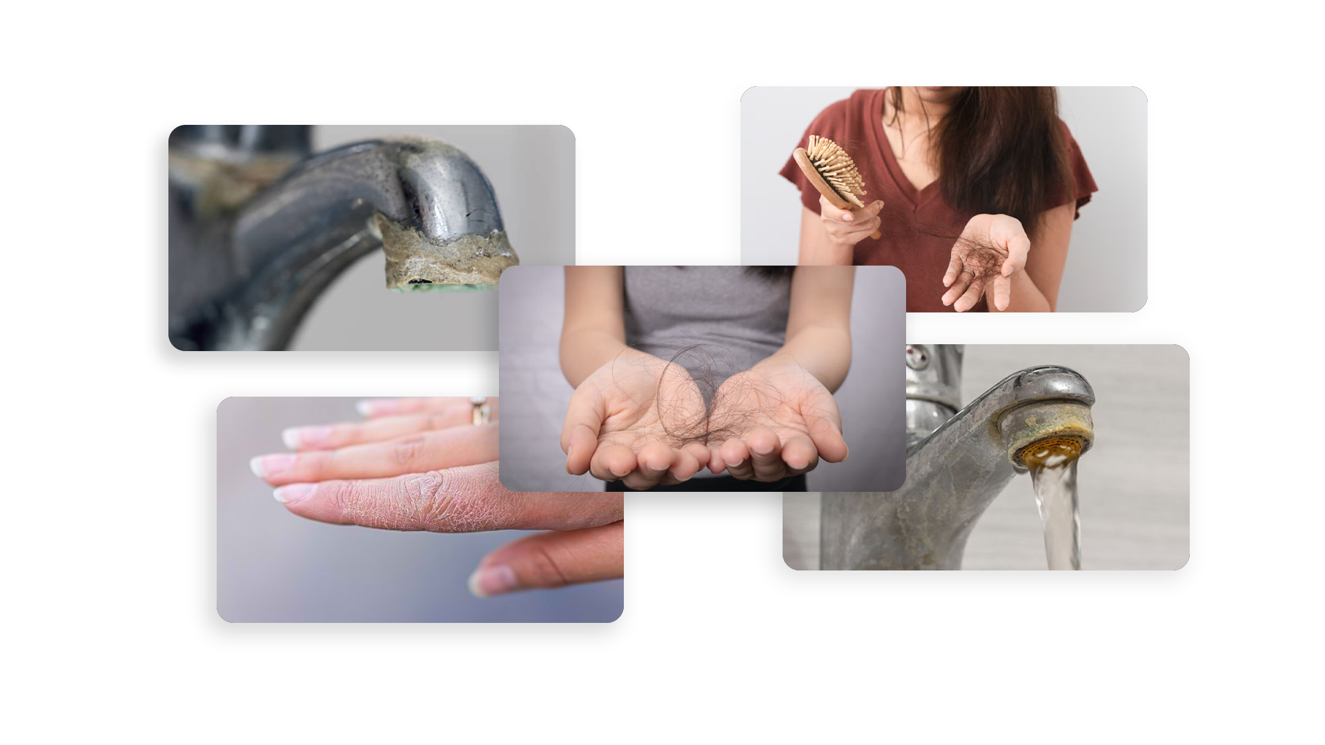 Wanita melihat segelas air keruh